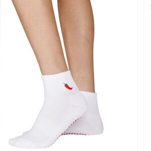 Souls White Ankle Socks with Red Chili Embroidery
Pilates yoga barre